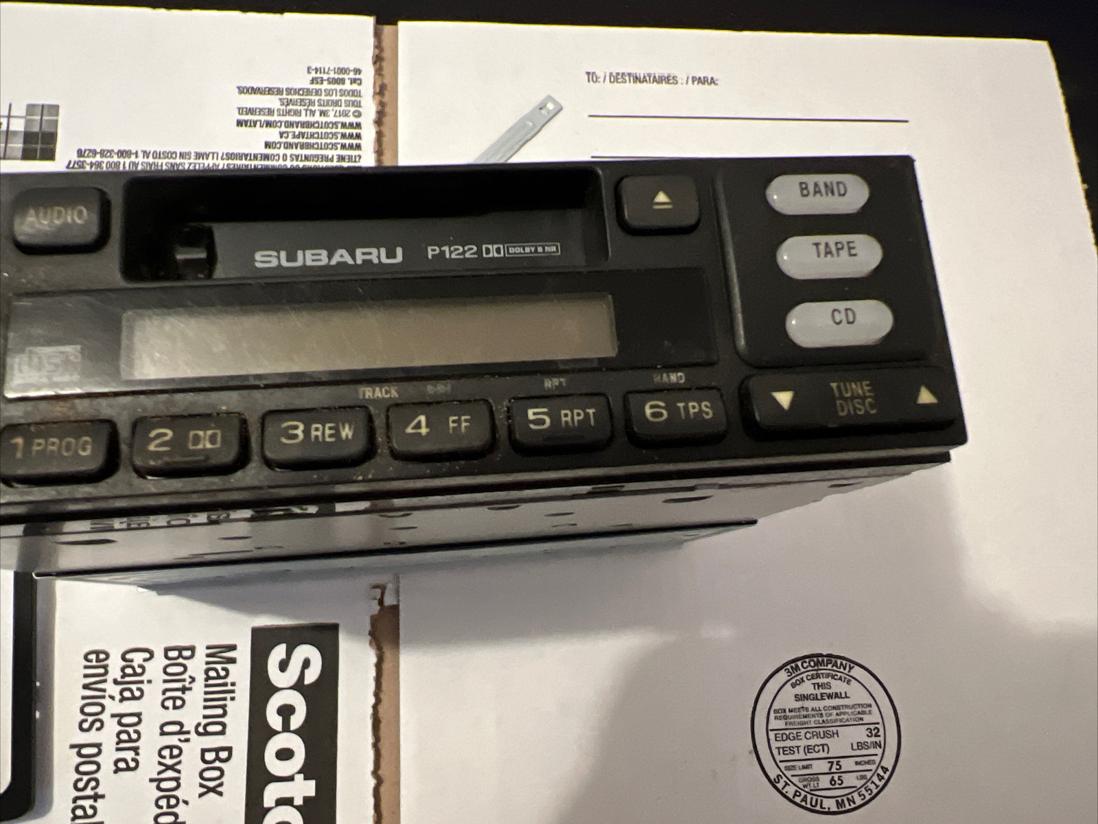 Subaru P122 car stero cassette player Untested