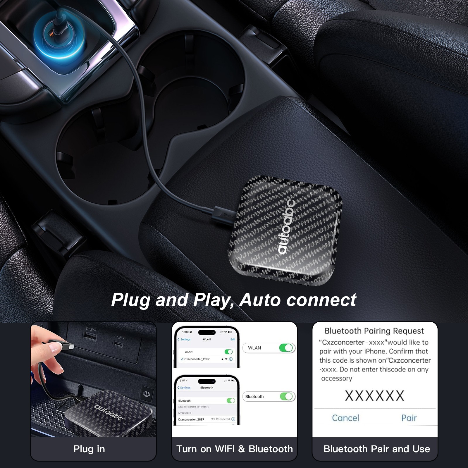 Wireless CarPlayAndroid AutoAdapter Magic Box with Netflix/YouTube/Disney/Google
