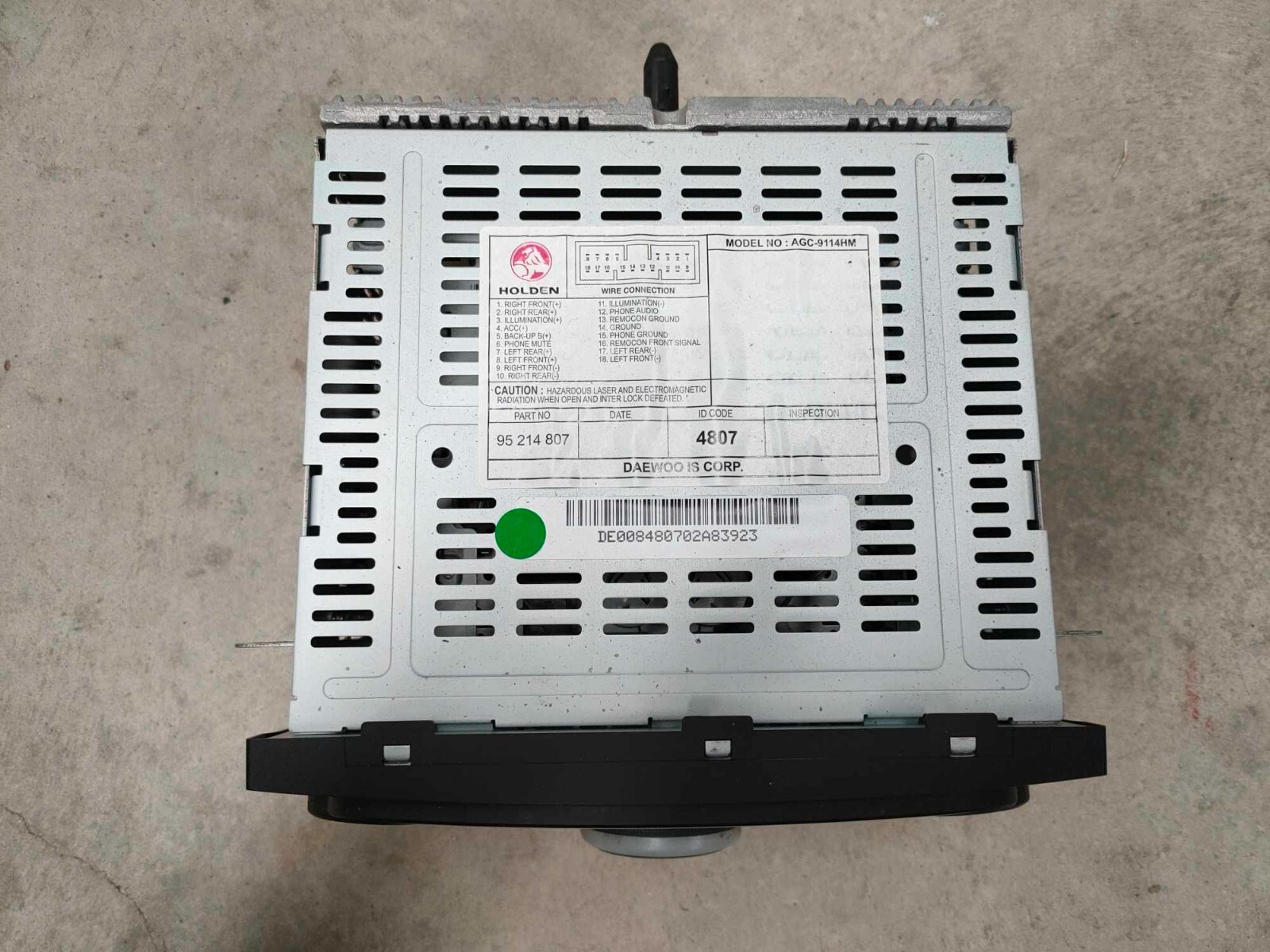 10/2010 to 06/2015 Holden MJ Barina Spark – CD player / Radio 95214807