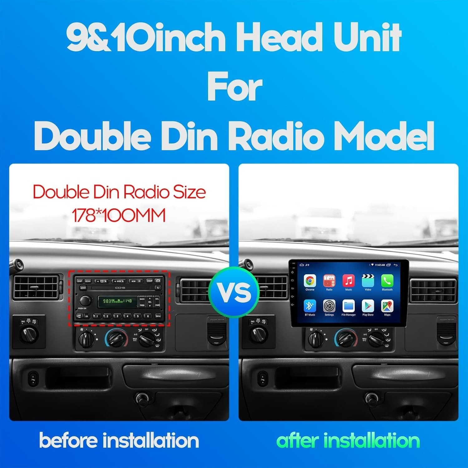 10″ IPS Touchscreen Car Audio Video Receiver w/ Wireless CarPlay & Android Auto