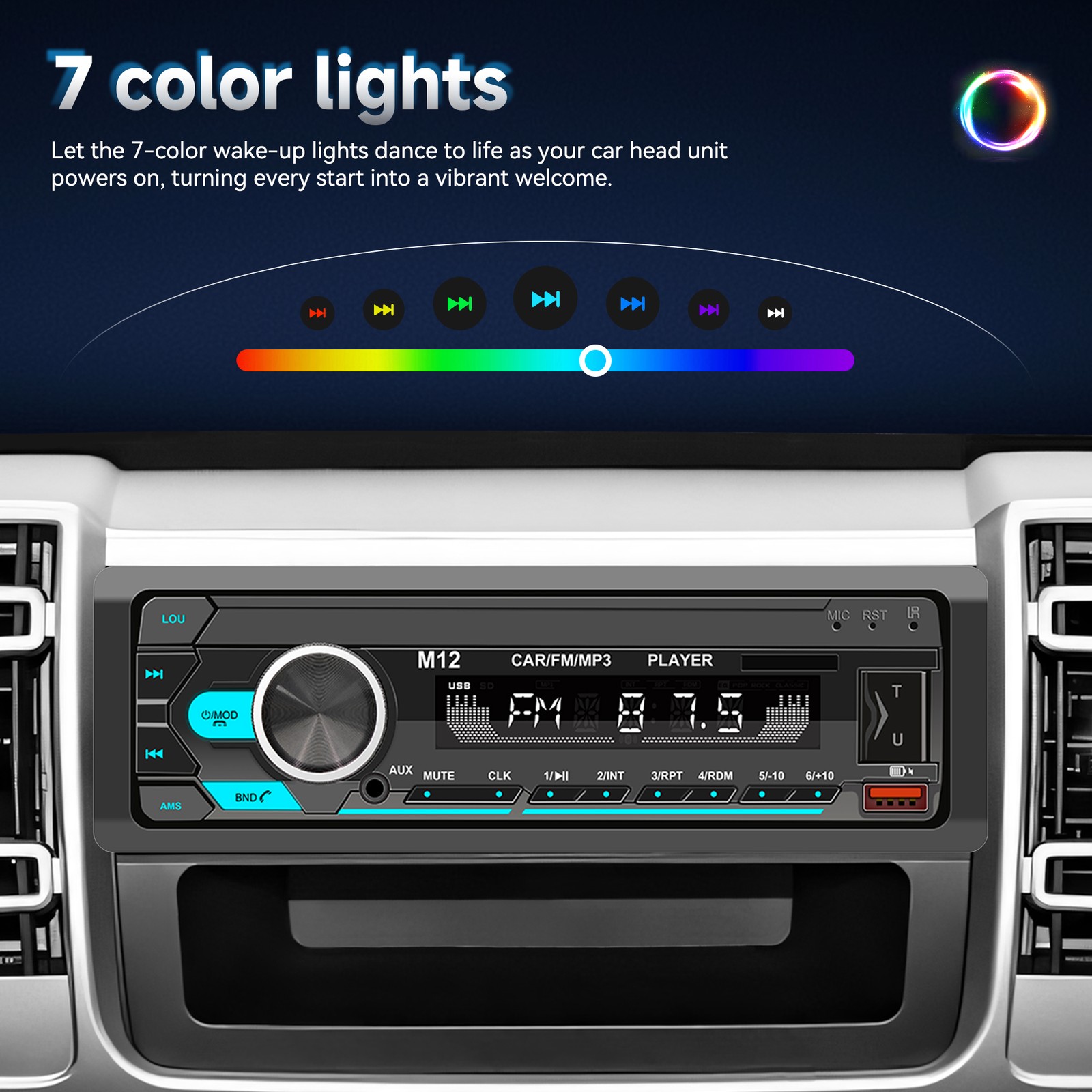 Audio Systems 616UAB Car Stereo, Bluetooth, MP3, USB, Aux In, AM/FM Radio Blue