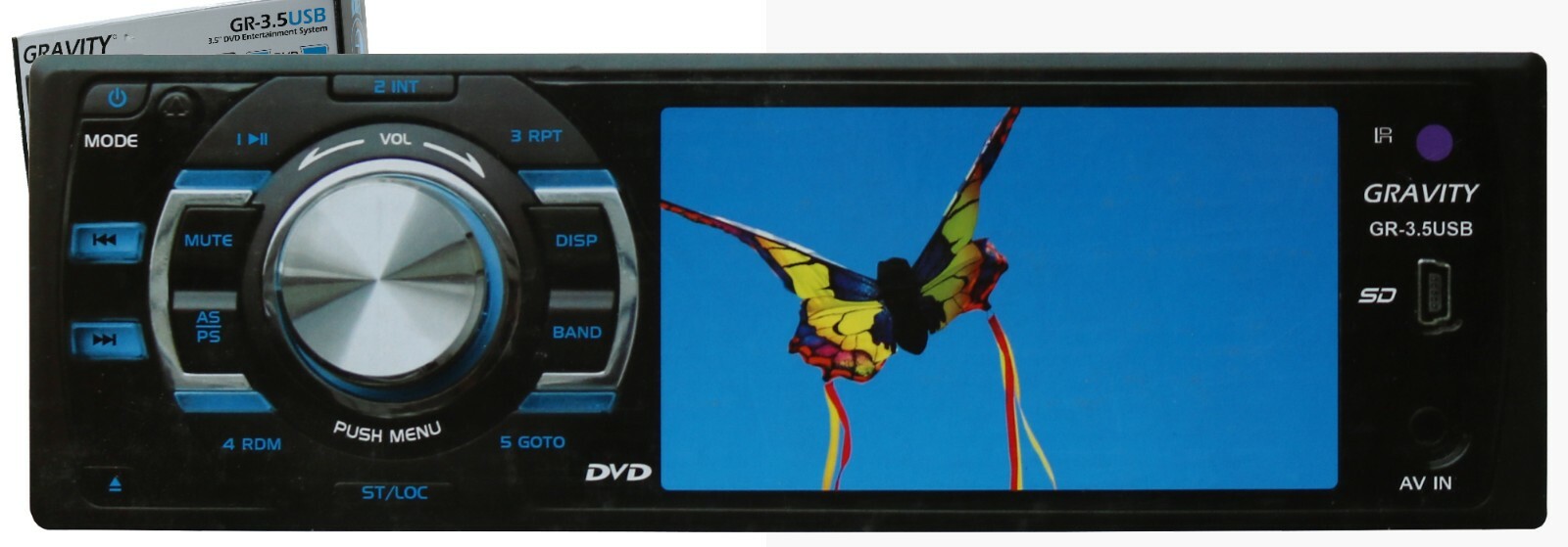Gravity GR-3.5USB Car Audio DVD Entertainment System w / 3.5″ TFT Screen