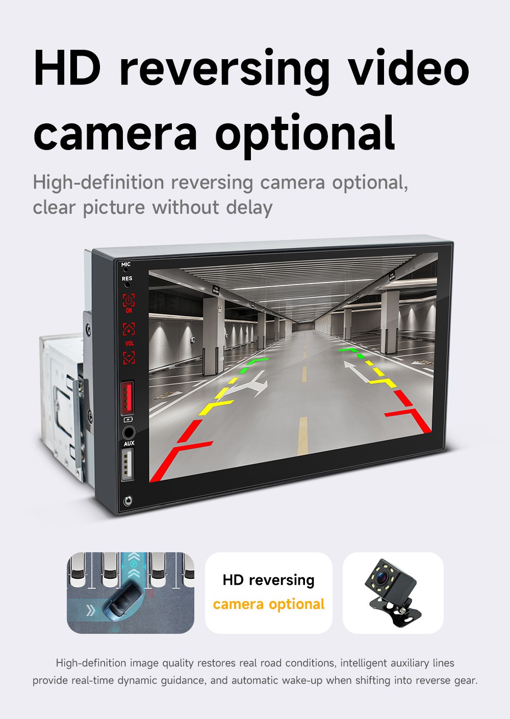 7″ Single 1 Din Car Stereo Radio Touch Screen Apple CarPlay Android Auto USB FM