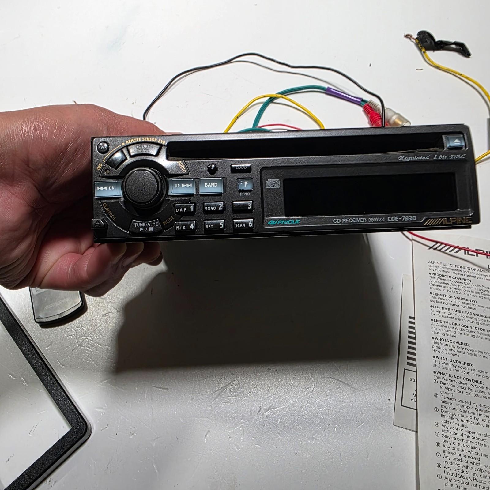 ALPINE CAR CD UNIT CDE-7830 WORKS WATCH!!— RARE LAMBO PORSCHE BMW