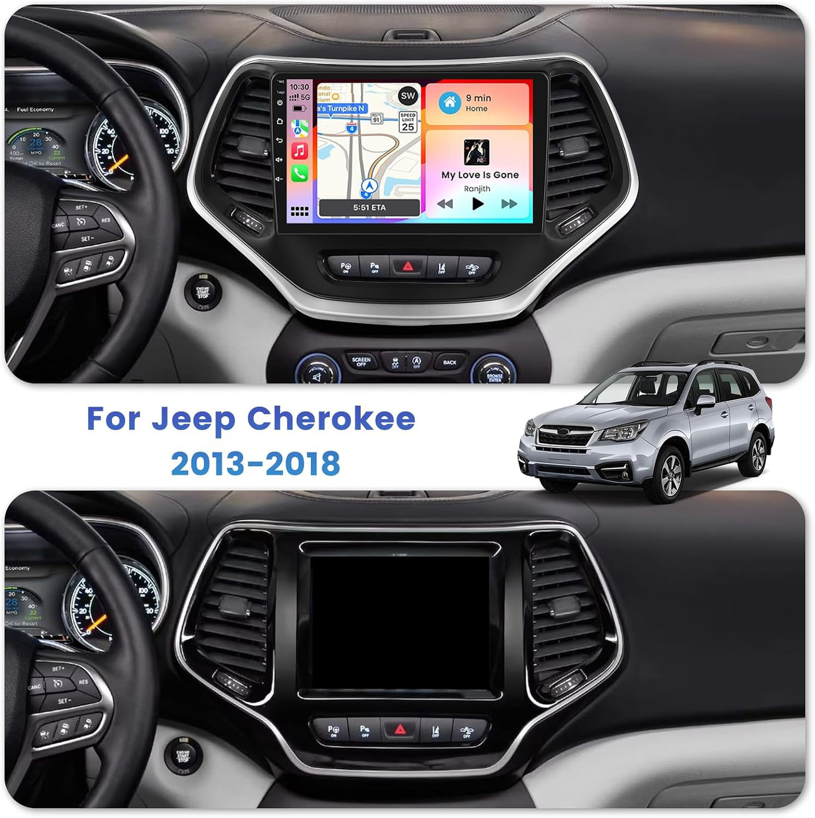 5Ghz WiFi Car Stereo Android 15 10 Inch Touchscreen GPS Bluetooth FM RDS Backup