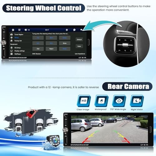 Single Din Touchscreen Car Stereo with Wireless 6.9 Inch with A Button