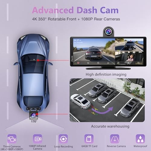 Carpuride W903S3 9.33in Wireless Carplay Screen 4K Front Camera