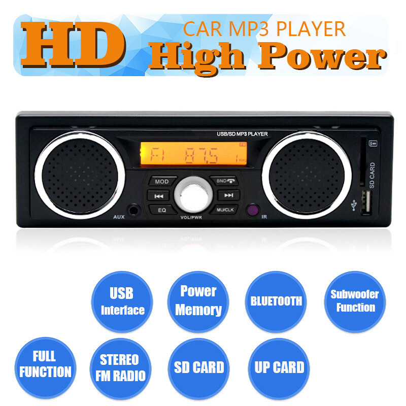 2.5Inch Built-in Speakers Car Radio Stereo In-Dash Bluetooth USB AUX MP3 Player