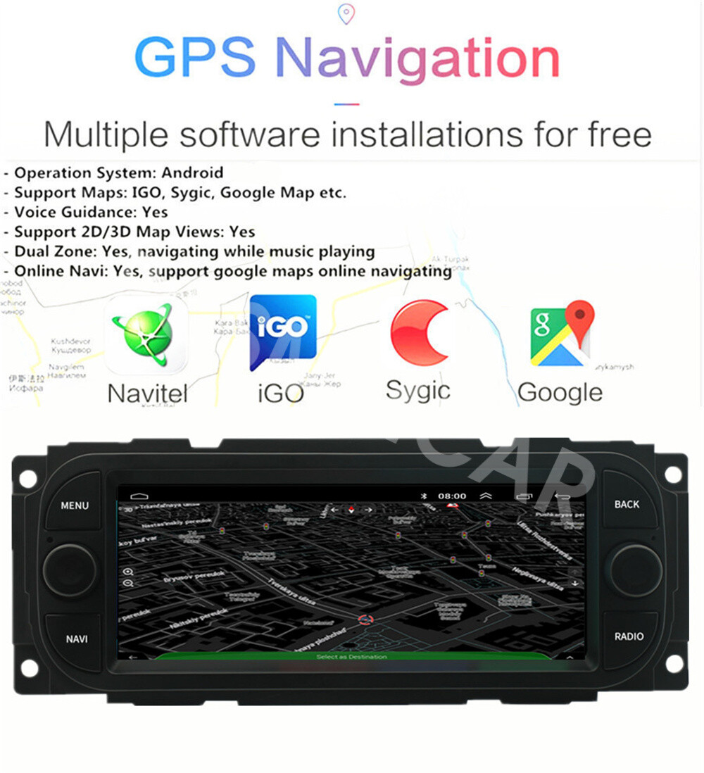 6.8in Radio Multimedia Player BT Mirror Link Cam Fit For Jeep Wrangler 2003-2006
