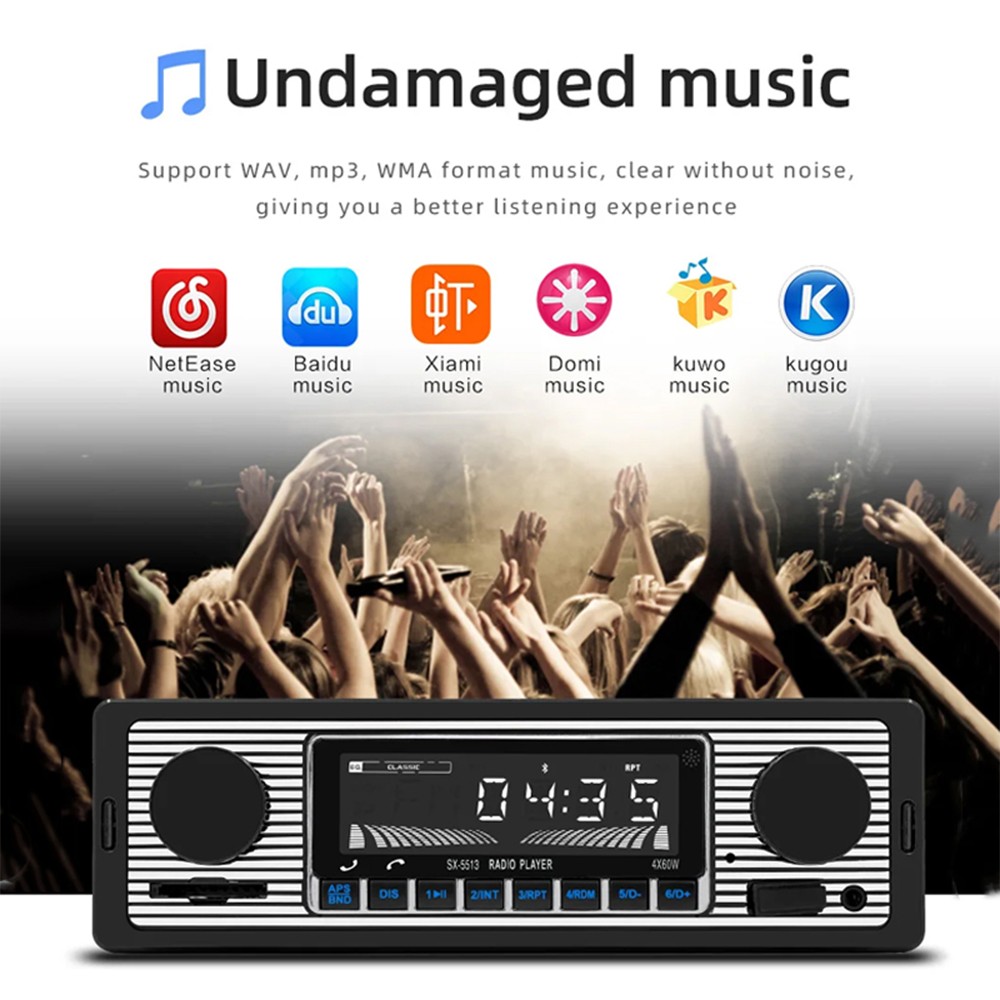 Car MP3 Player USB SD Card Bluetooth 5.0 Hands Free Calling Smart Find My Car