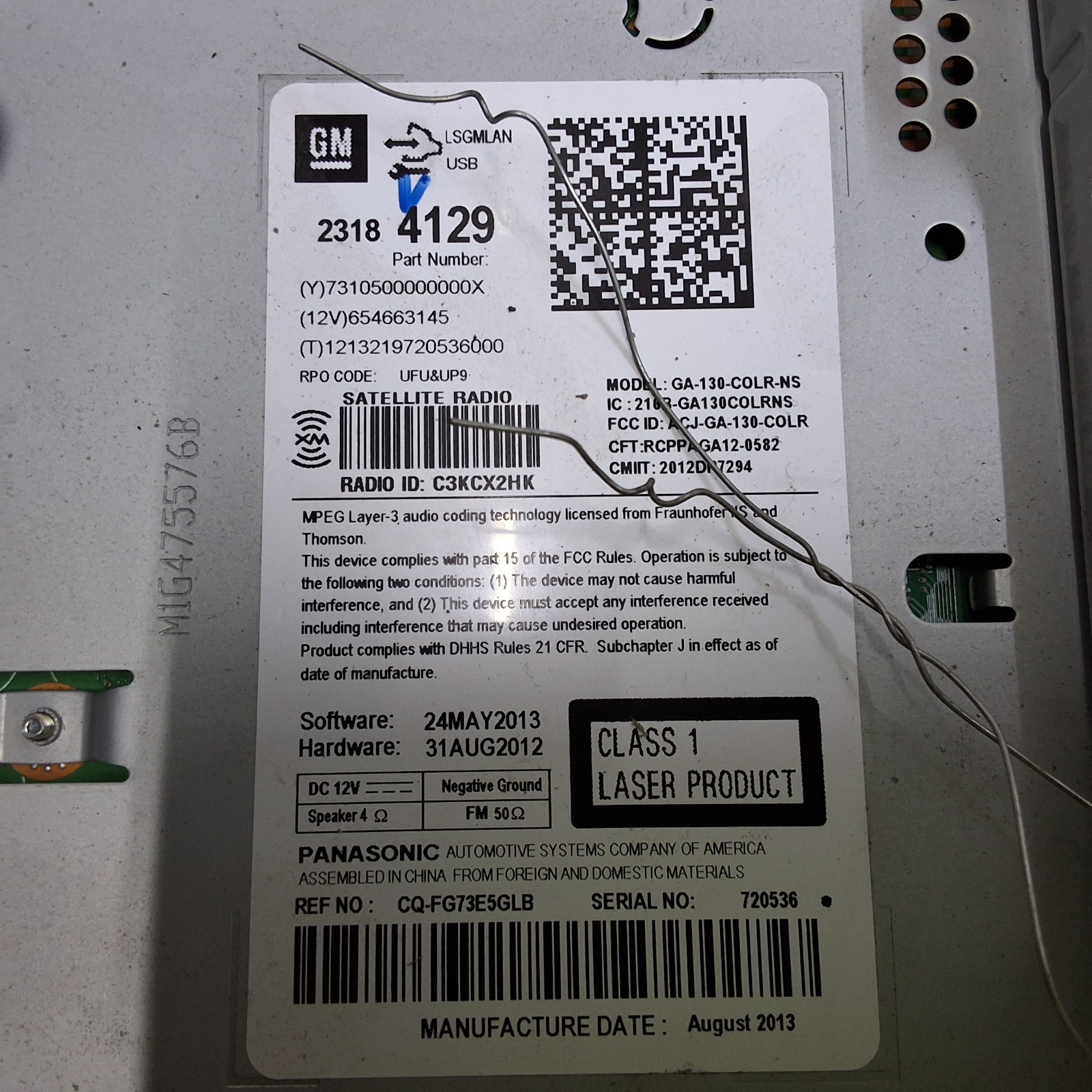 14 Chevy Cruze Equinox Buick verano AM/FM XM CD radio 23184129 OEM