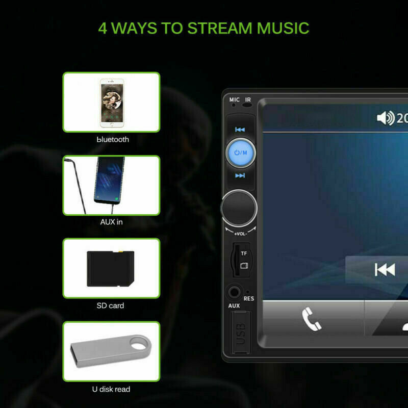 7inch HD 2Din Touch Screen Car Stereo MP5 Player Radio Android IOS USB/TF+Camera