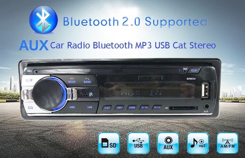 1 DIN Car Audio Player 4x60W Output DAB/FM Radio, Bluetooth, USB/AUX & MP3