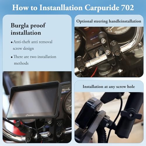 W702 for Motorcycle, 7 inch Waterproof Touchscreen, Portable Carpuirde w702