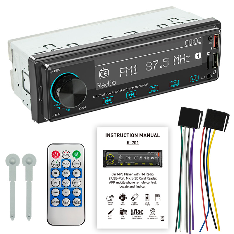 Car Stereo Audio Single 1 DIN Bluetooth TF Card/U Disk MP3 Radio Player FM AUX