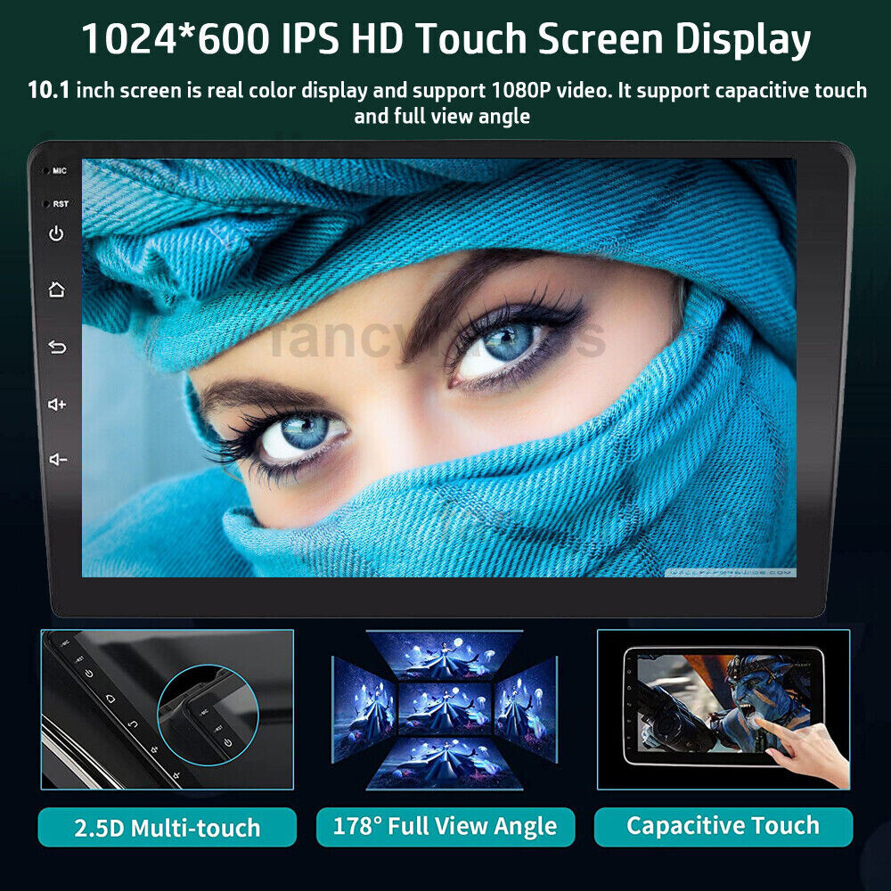 Double 2DIN 10.1″ Android 12 Car Stereo Radio Carplay GPS Wifi BT Touch Screen
