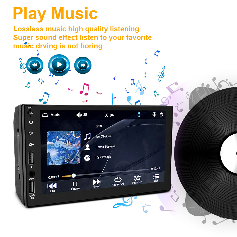 AUX Car MP5 Player 7″ Double 2DIN B-T Touch Screen Stereo Radio USB Camera USB~