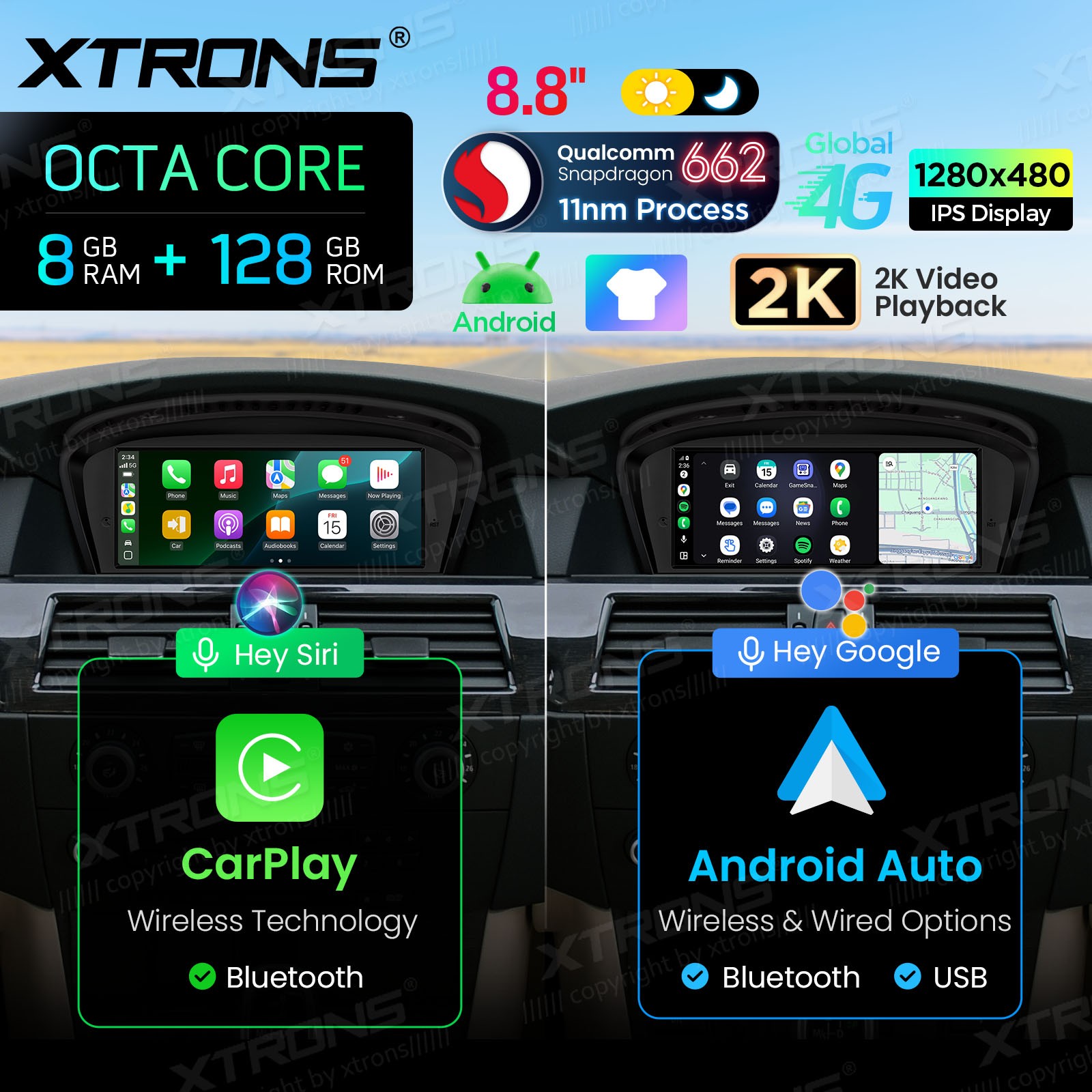8.8″ For BMW 3 5 Series E90 E60 CCC Carplay Car Stereo Screen GPS 8+128G 4G LTE
