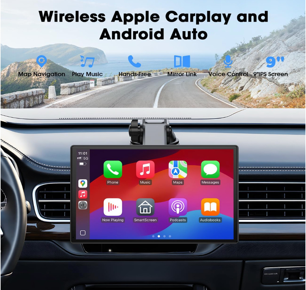 Pantalla Inalambrica 10.3″ Para Automovil Coche Con Apple Carplay y Android Auto
