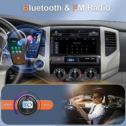 Single Din Car Stereo – Wireless Carplay – Bluetooth 5.0 – 6.86″ – Single Din