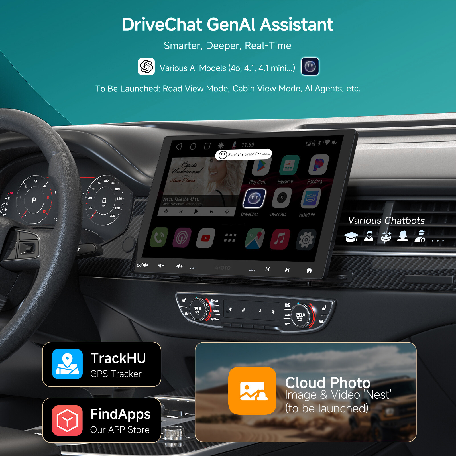 ATOTO S8 MS 1DIN 10″ Floating Car Stereo 4G+32G Wireless Android Carplay 2BT