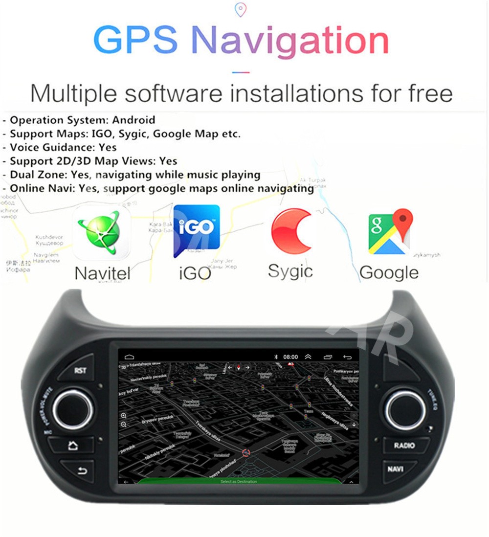 Fit For Fiat Fiorino 2008-2017 For Carplay Radio Stereo 7in Android 14 GPS 4+32G