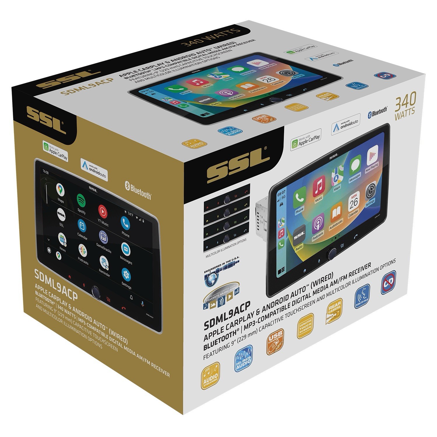 Sound Storm Laboratories SDML9ACP Car Audio Stereo – Apple CarPlay, Android Auto