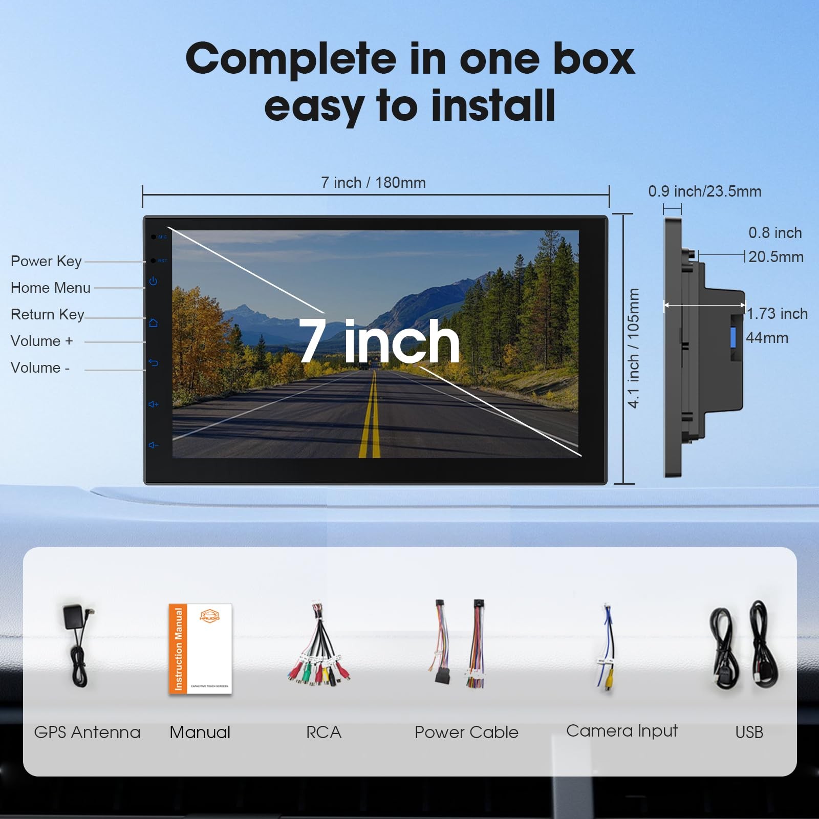 7″ Double Din Car Stereo w/Wireless CarPlay & Android Auto – Android 13 Touch…