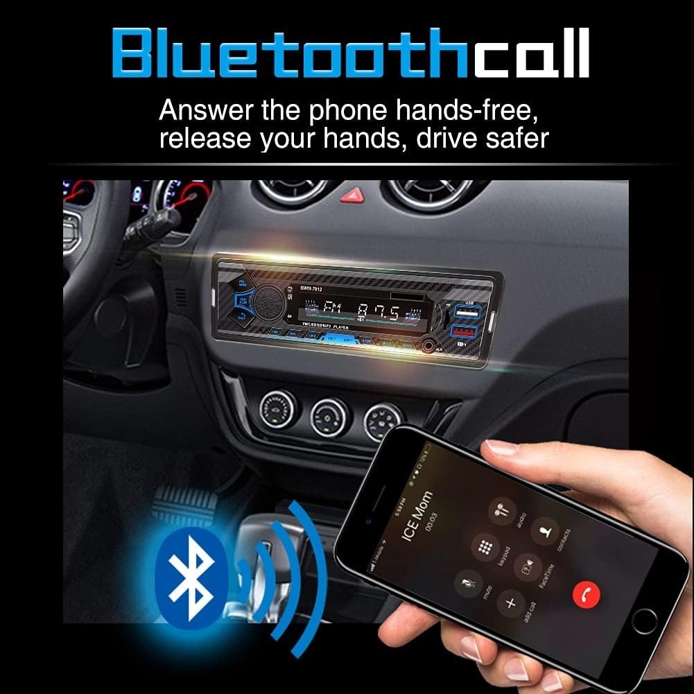 Compact 7-Inch Touchscreen Car Stereo with Dual USB Fast Charging & Bluetooth