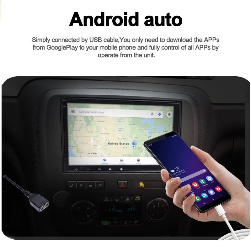 Apple CarPlay Bluetooth Eonon 8 Inch Android 10 Car Stereo Chevrolet, GMC, Buick