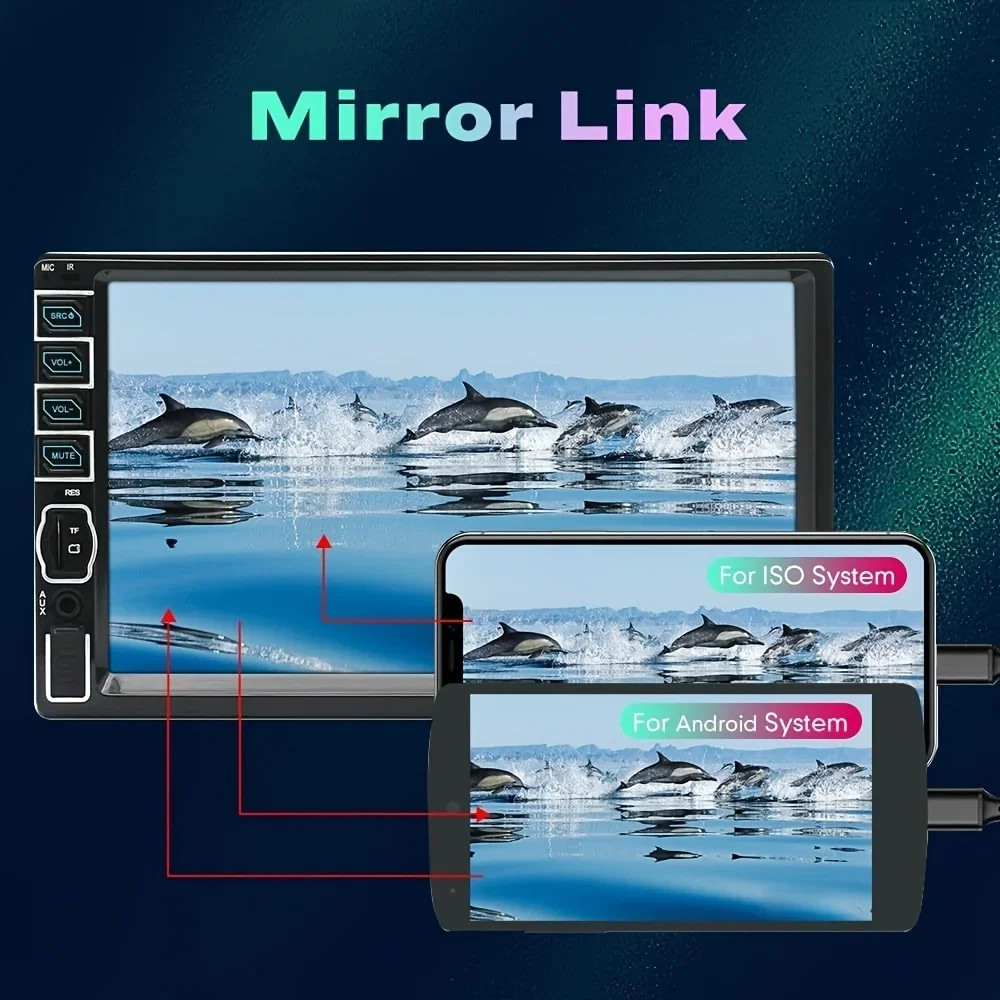 7” Car Stereo Radio B-T Hands Free Calling 2DIN MP5 Player Screen mirror link: