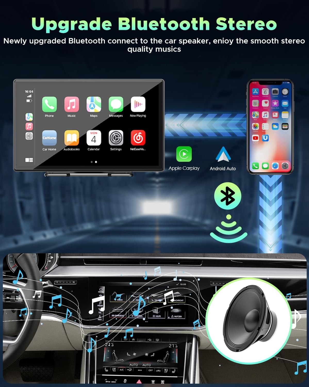 9″ inch Touch Screen Car Stereo Radio Wireless Apple Carplay Android Auto GPS