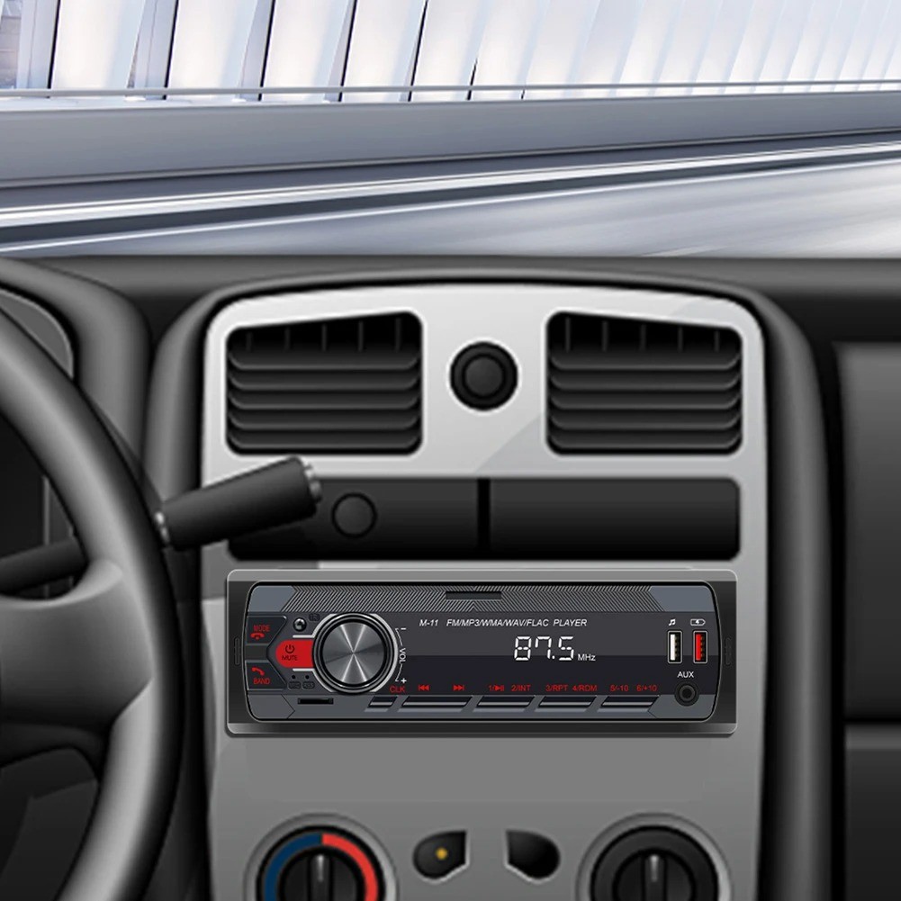 MP3 Player One DIN Car Stereo Radio Audio In-Dash Bluetooth FM AUX