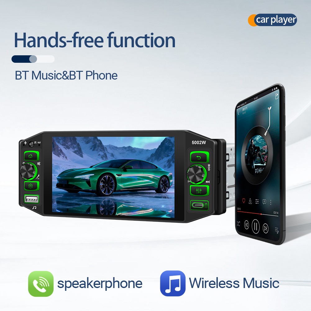 1Din Car Multimedia MP5 Player Touch Screen FM/RDS Radio Stereo Mirror Link