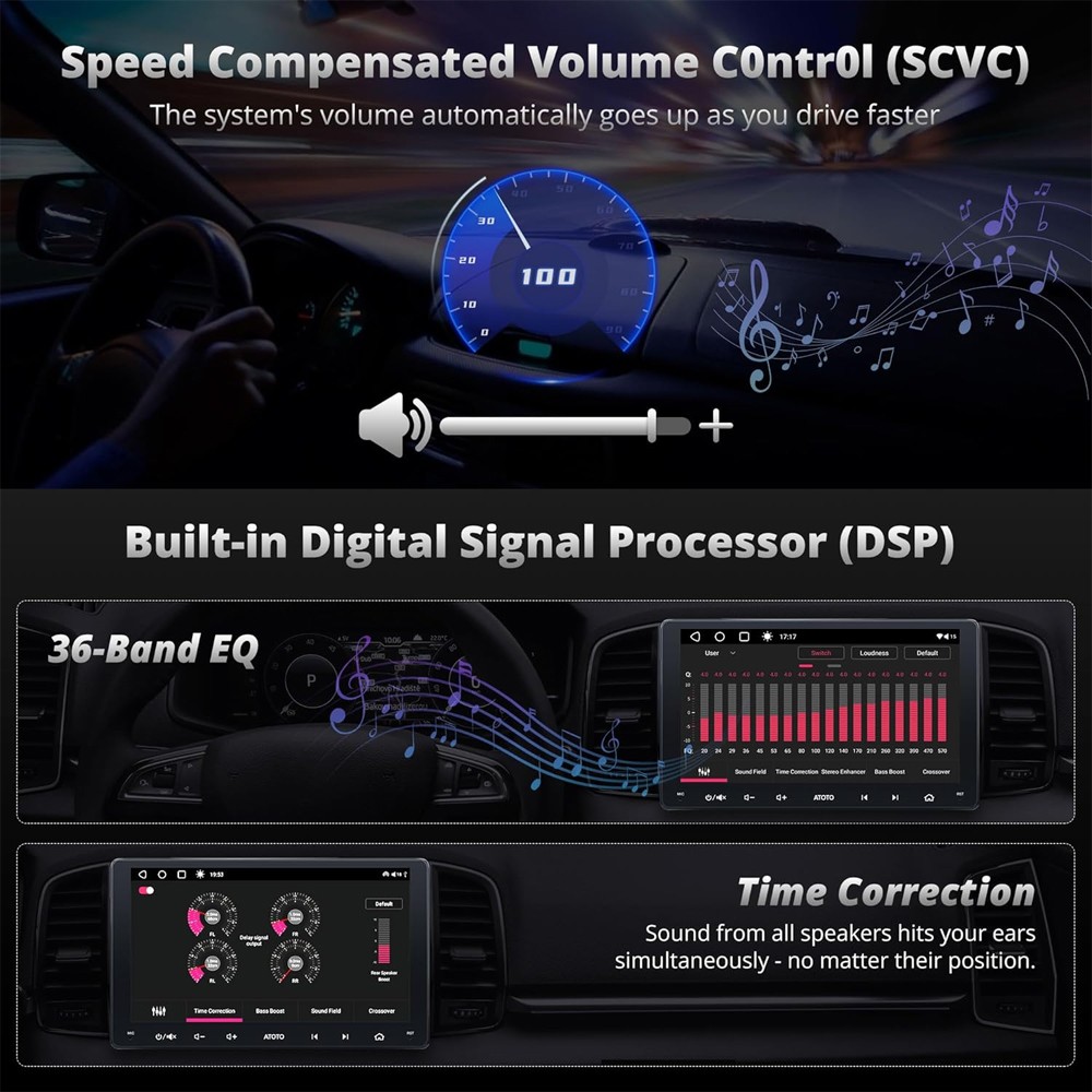 ATOTO A6 Plus 9″ Car Stereo GPS 4+64G Work with Wireless CarPlay & Android Auto
