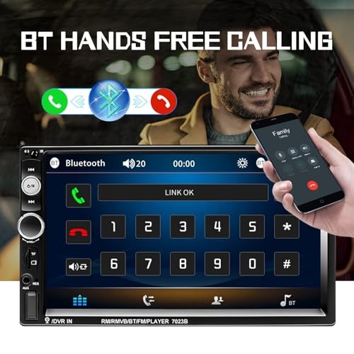 Car Stereo 2 Din Car Radio 7″ MP5 Player with HD Touch Screen Digital Display