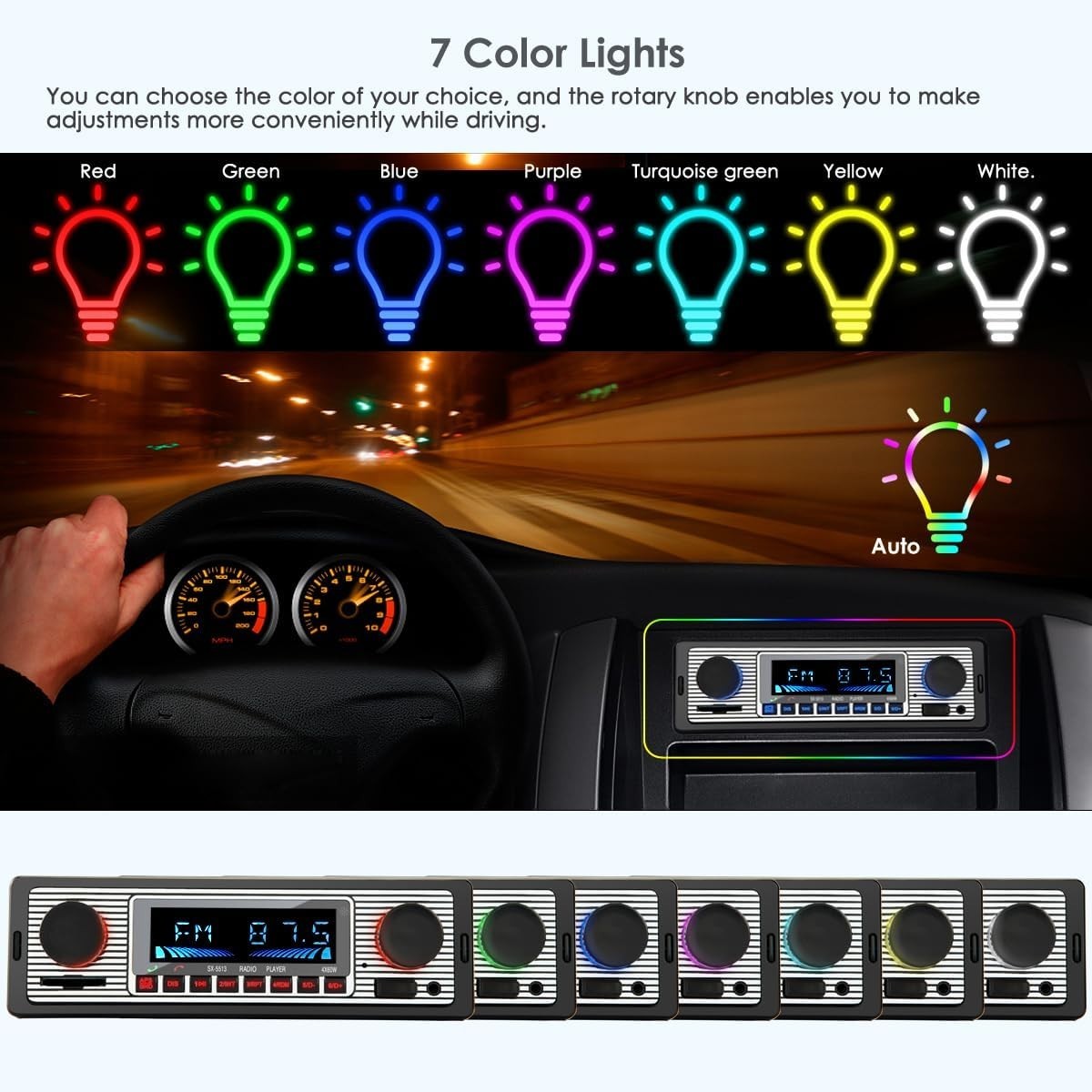 Single DIN Multimedia Player with USB, SD Card & Voice Assistant Functionality