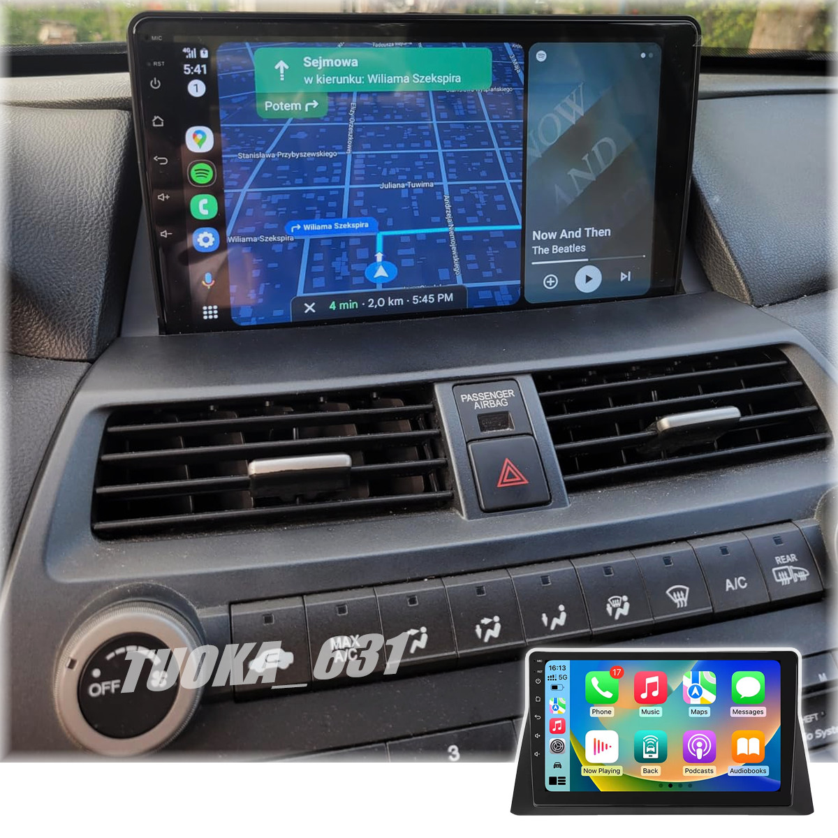 For HONDA ACCORD 2008-2012 Android Carplay Stereo GPS Radio with Bakcup Cam