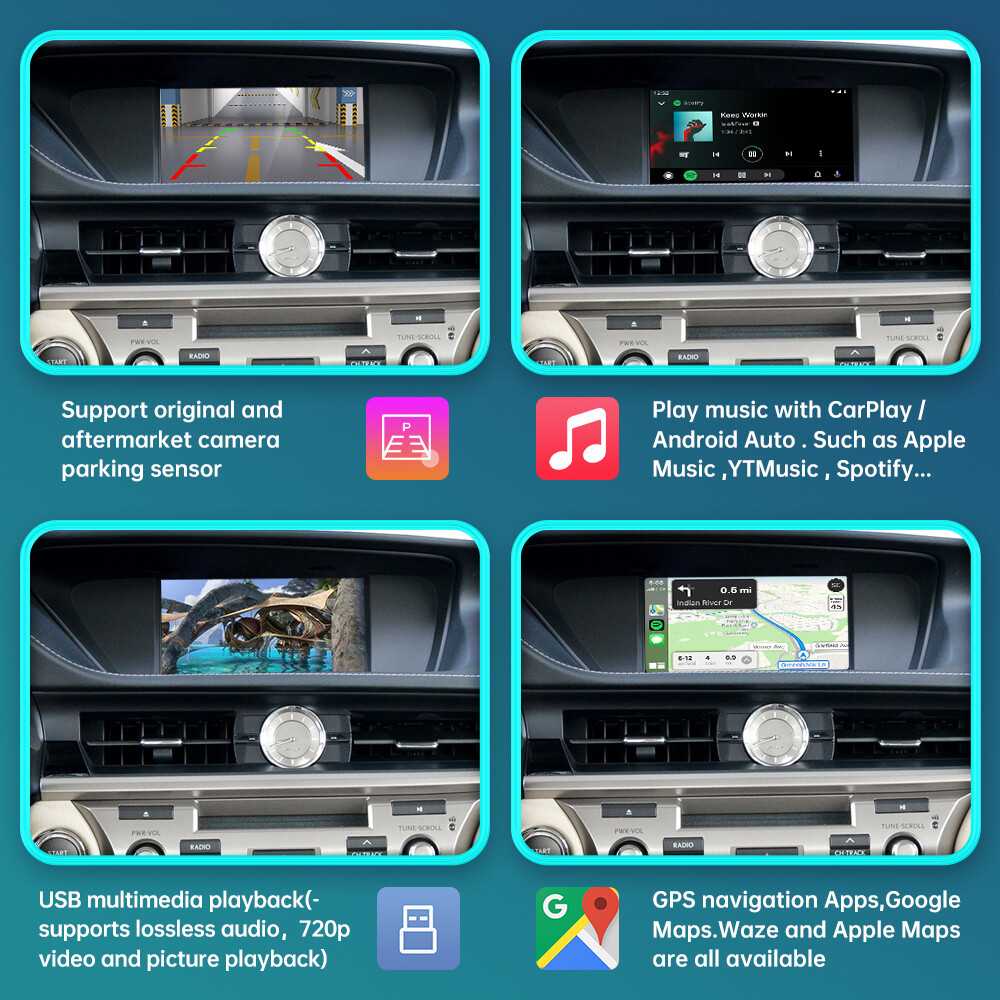 Wireless Carplay Android Auto Module For Lexus ES 2014-2019 Mirror Link AirPlay