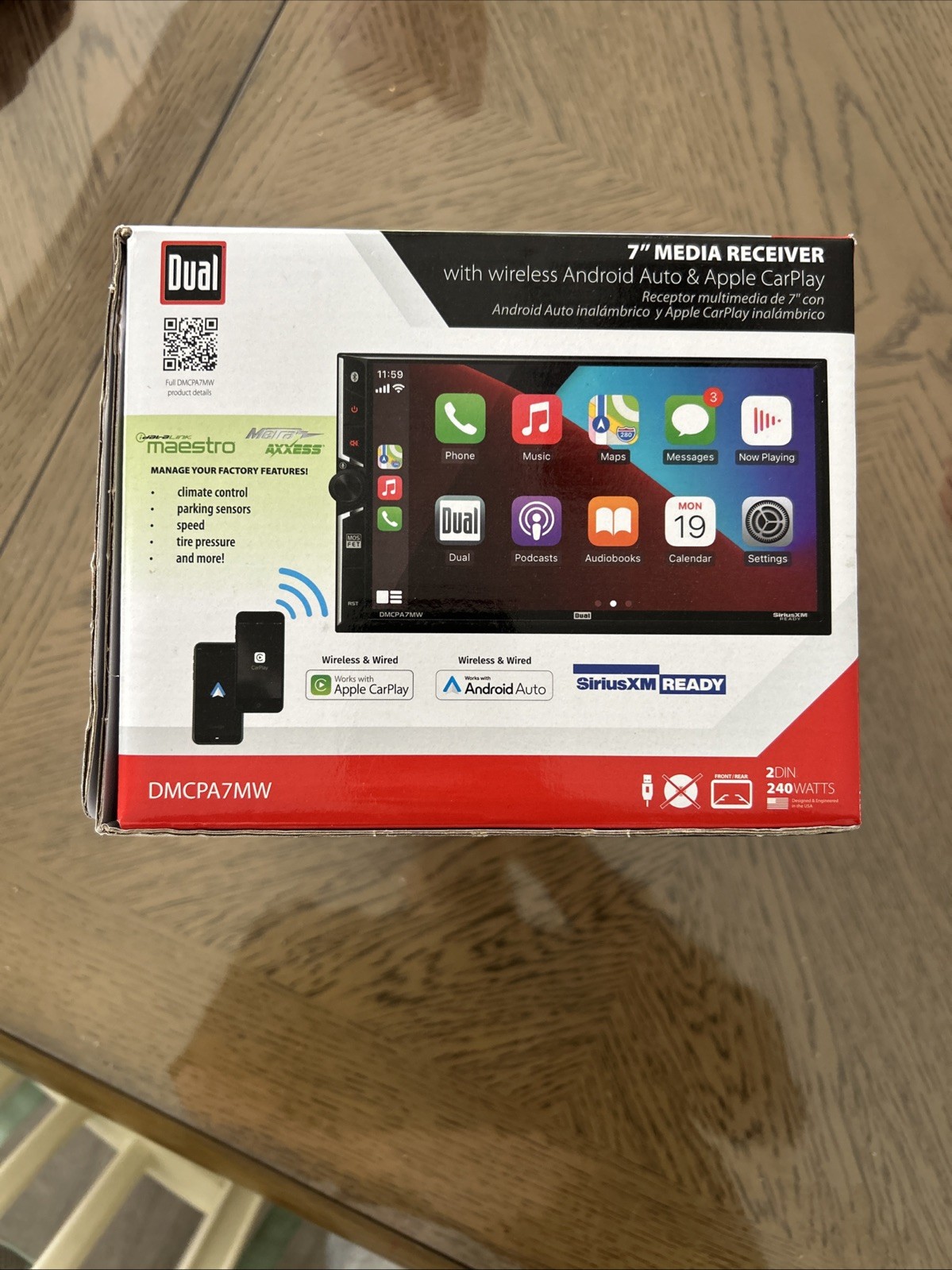 Dual DMCPA7MW 7″ Certified Apple CarPlay Android Auto Wired/ Wireless Radio NEW