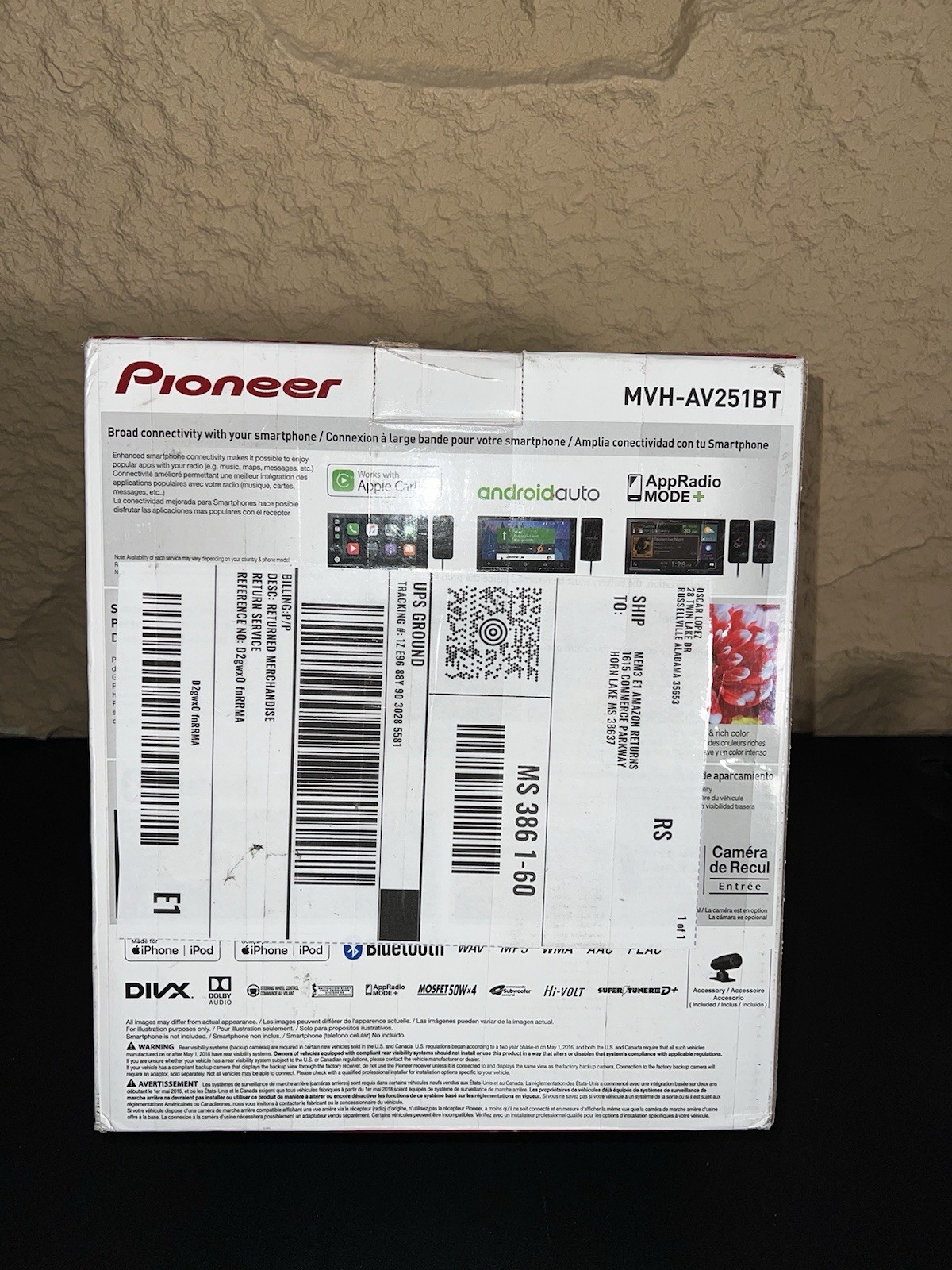 Pioneer MVH-AV251BT 7″ Digital Multimedia Video Receiver, Apple CarPlay, Android