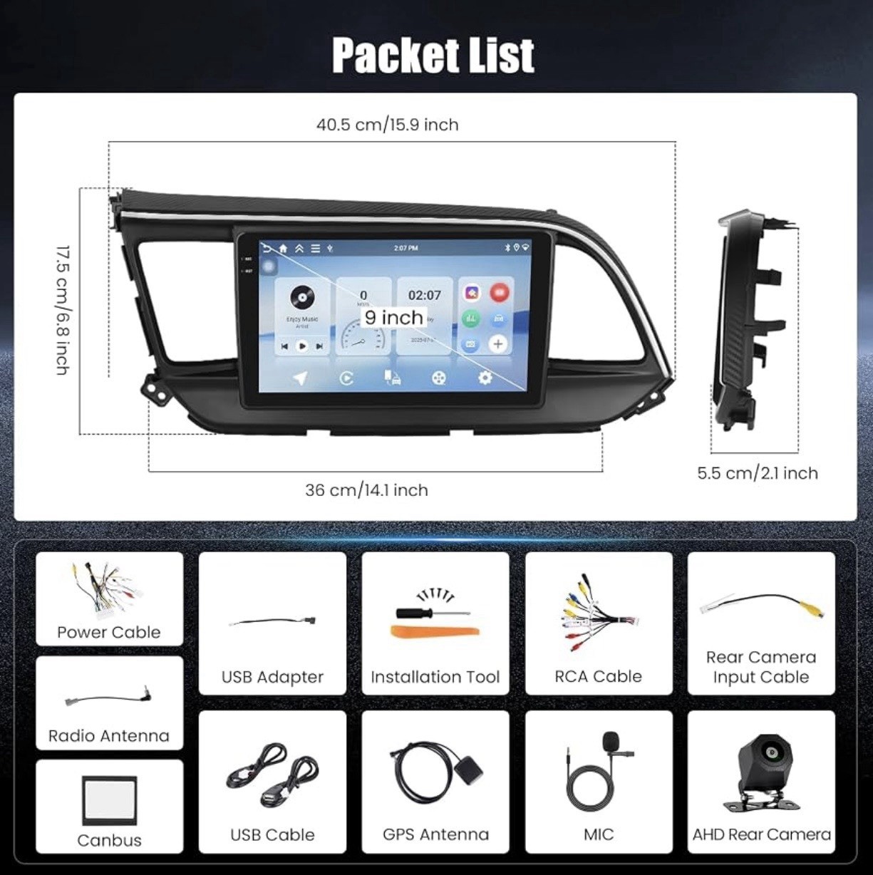 Car Stereo Radio 2019-2020 Hyundai Elantra Android 15 9” Touchscreen GPS