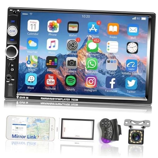 Double Din Car Stereo 7-Inch Touch Screen Car Radio with 7 Inch MP5 Player