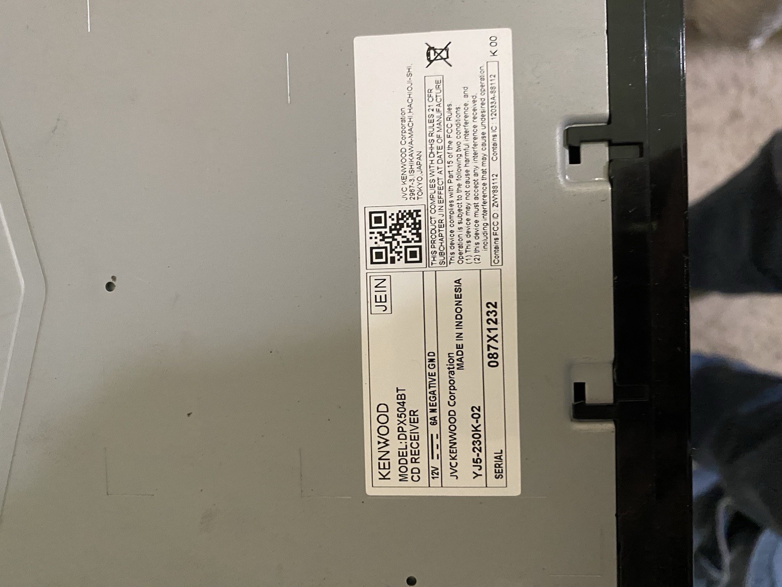 Kenwood DPX504 6.95 inch Car DVD Player