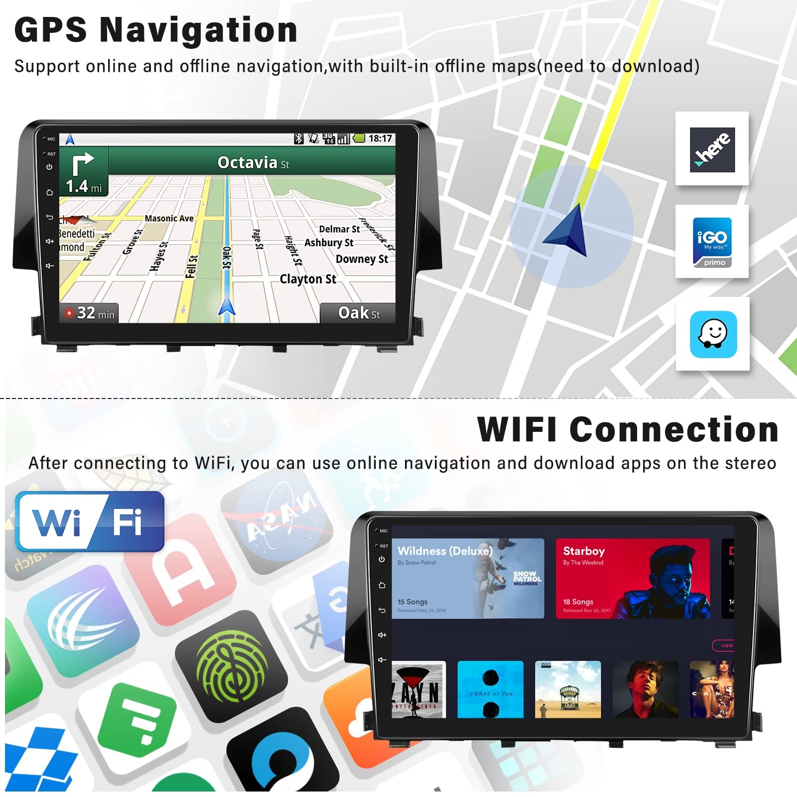 Sixwin Android 13 Car Stereo Radio For Honda Civic 2016 2017 2018 2019 2020
