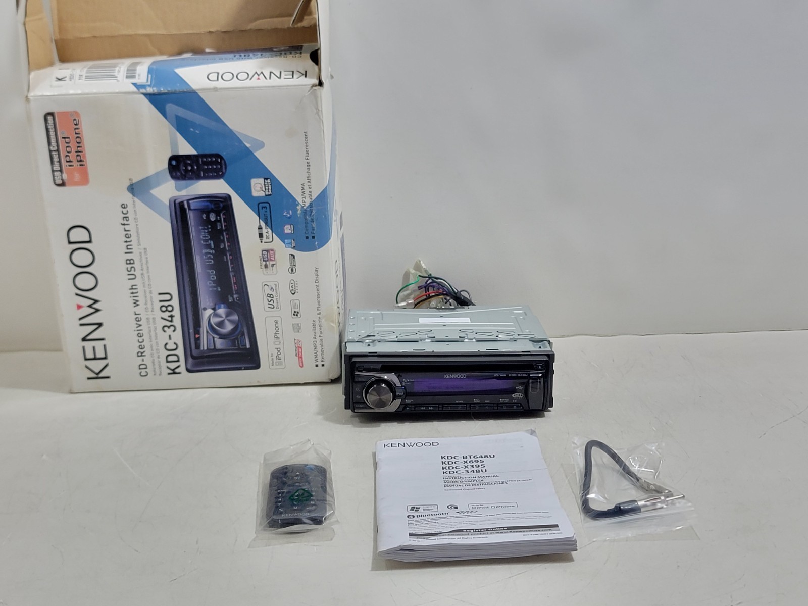 Kenwood KDC-348U Car Stereo In Dash MP3 AUX USB CD w/ Remote – Tested – NICE!!