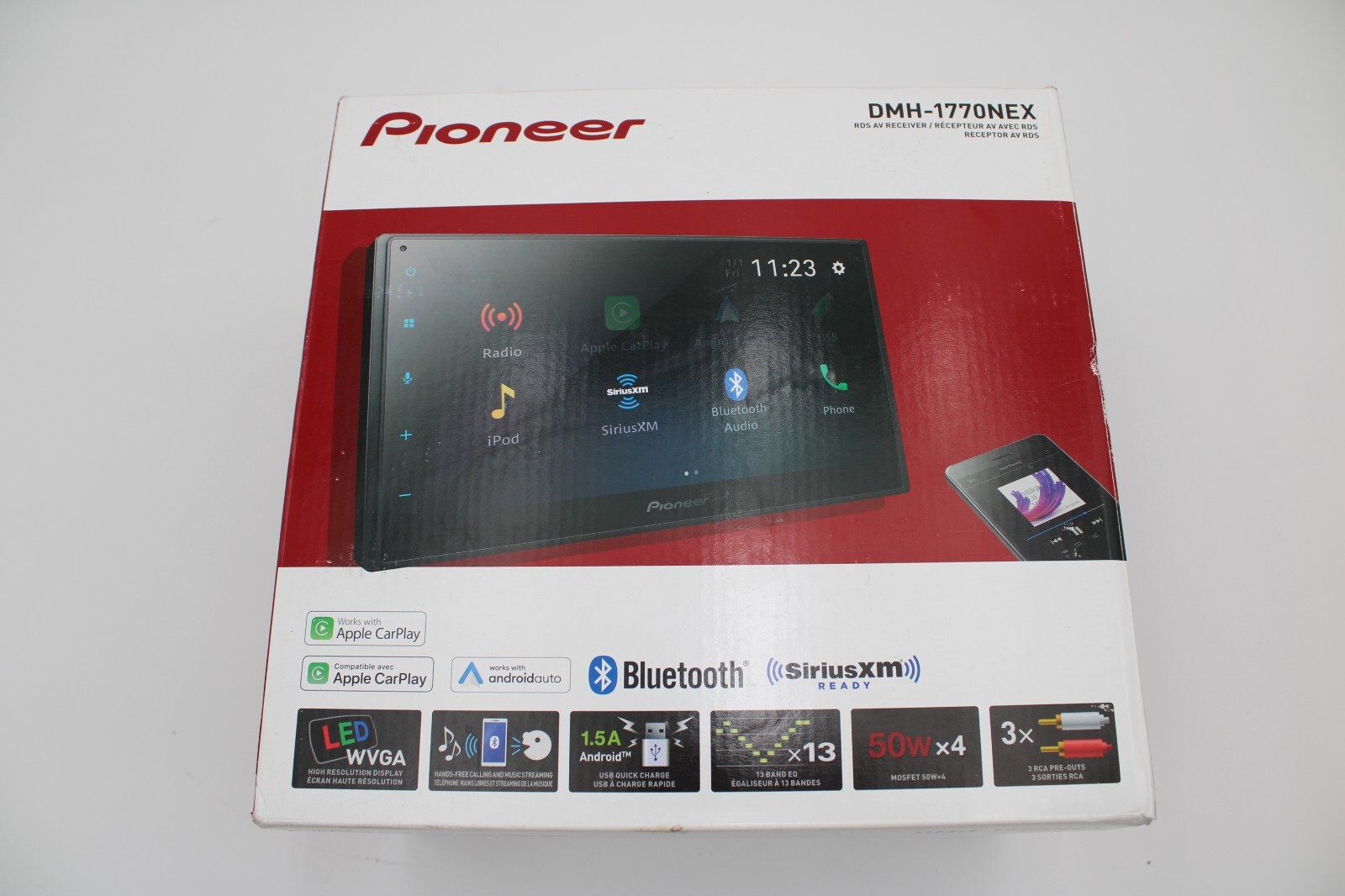 Pioneer DMH-1770NEX 2-DIN 6.8″ Car Stereo, Apple CarPlay/Android Auto, SXM Ready