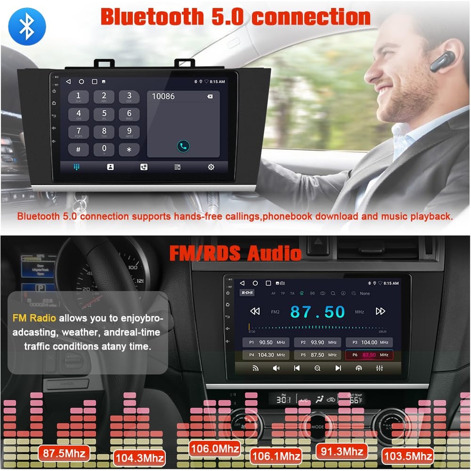 AWESAFE Car Stereo for Subaru Outback Legacy 2015 2016 2017 2018, Touchscreen…