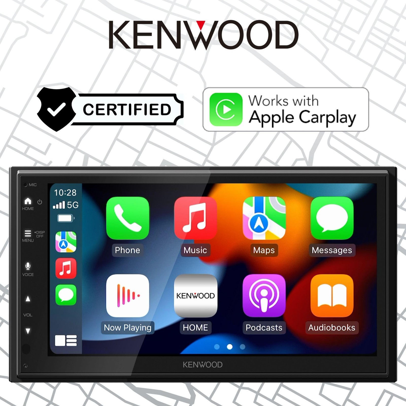 KENWOOD DMX4710S Digital Car Stereo 50W x 6-Ch, Apple CarPlay, Bluetooth