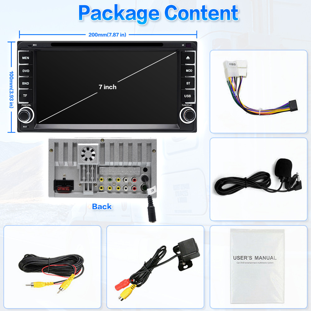 7″ Car Stereo Bluetooth Radio Android Apple CarPlay GPS CD DVD Player For Toyota